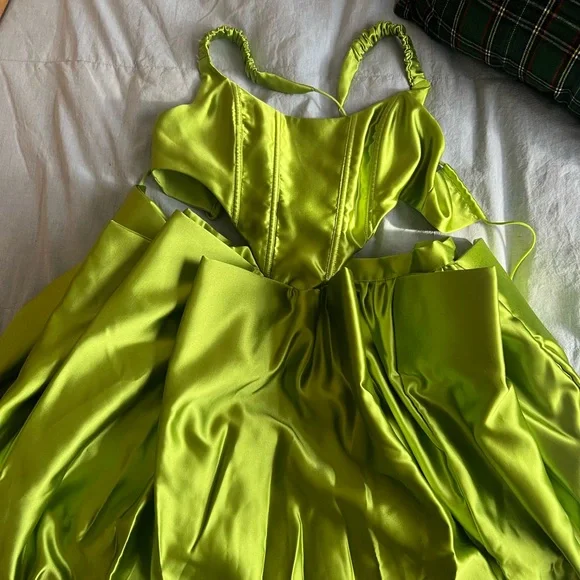 For Love And Lemons Virginia dress Lime Satin Size Small For Love And Lemons Virginia dress Lime Satin Size Small